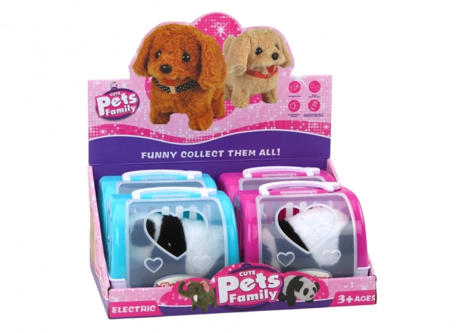 Interaktiv plys panda i farven Transporter Pink Blue