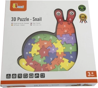 3D puslespil Snegl med alfabet