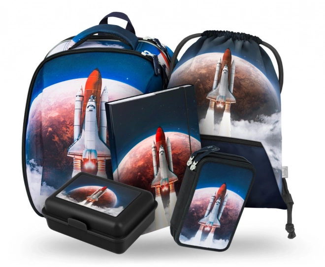 BAAGL SÆT 5 Shelly Space Shuttle: skoletaske, penalhus, pose, mapper, boks