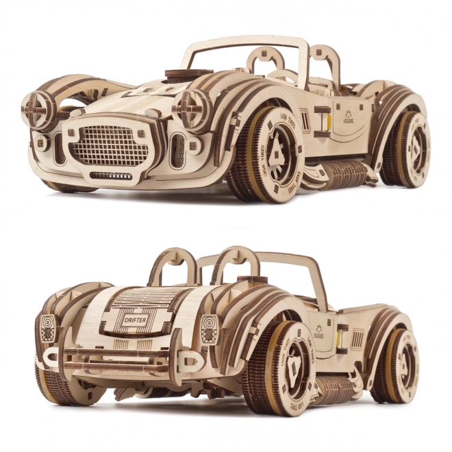 Ugears 3D træ mekanisk puslespil Drifting Racer Cobra