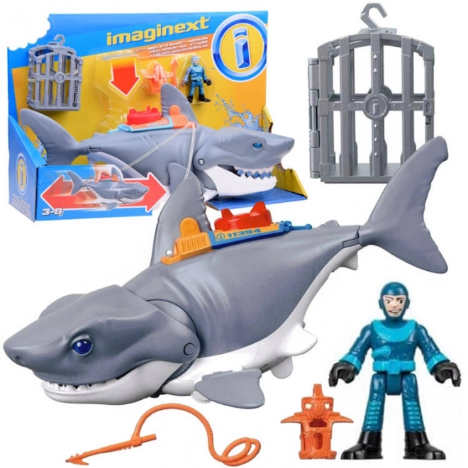 Mega Angribende Haj Imaginext med bevægelig kæbe