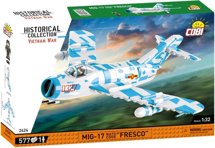 Byggesæt af MIG-17 Fresco-fly – historisk kollektion Vietnamkrigen 1:32 (577 dele)