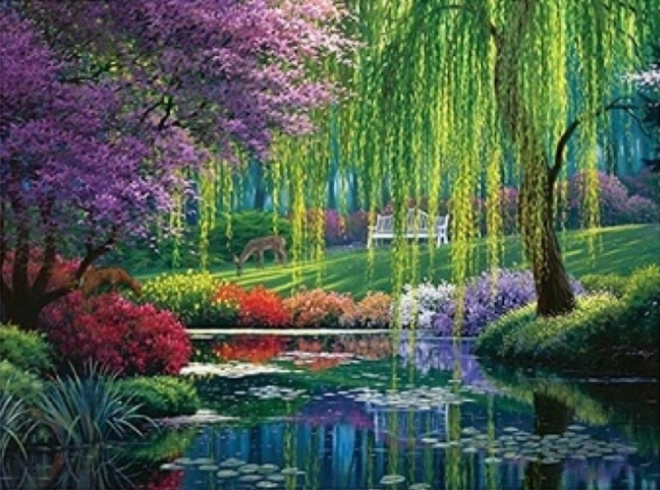 Diamantmaleri Sommer i parken 30 × 40 cm