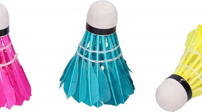 Farverige badmintonbolde