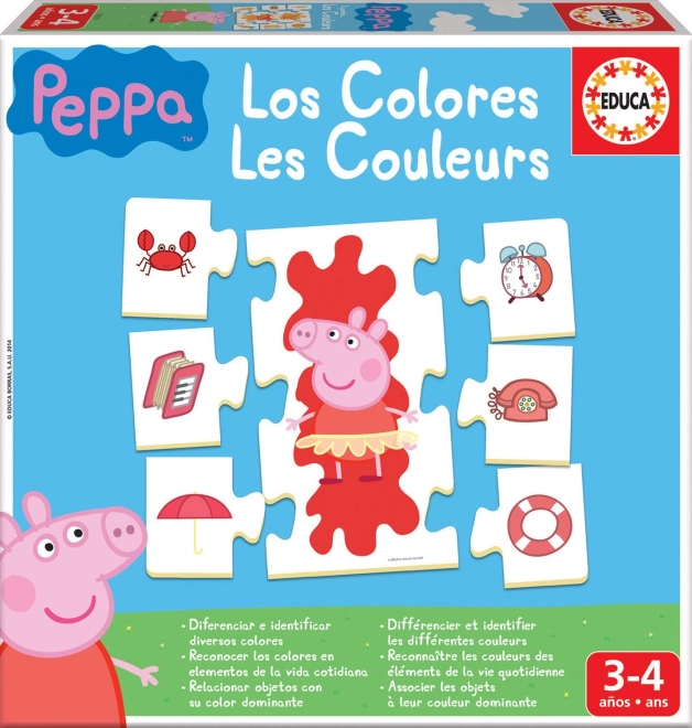 EDUCA Puslespil Peppa Gris: Vi lærer farver 6x7 brikker