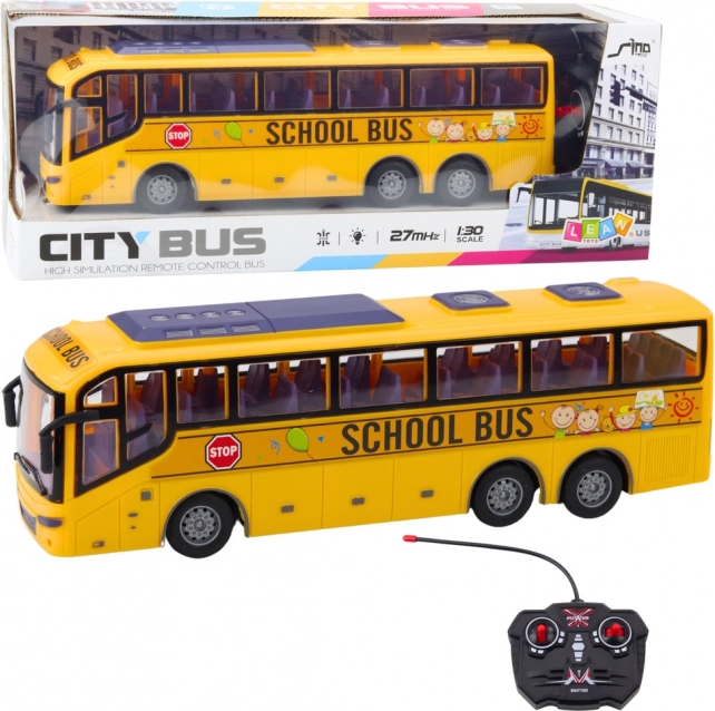 Racer gul skolebus RC 1:30 med fjernstyring
