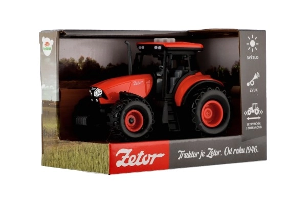 Rød Zetor traktor med inerti og lys- & lydeffekter