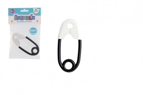 Rasleknapp plast 12cm sort-hvid 12x19cm i pose 0+