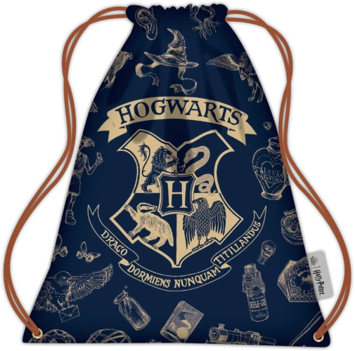 Harry Potter snørelukket pose marineblå og guldfarvet