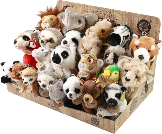 Display med plysdyr af eksotiske dyr, eco‑friendly RAPPA
