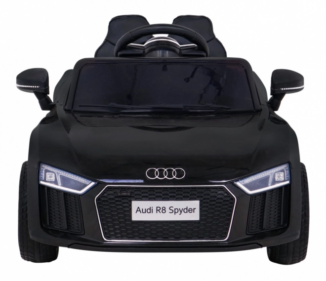 Audi R8 elektrisk legetøjsbil sort med fjernbetjening, EVA hjul, langsom start og MP3 LED
