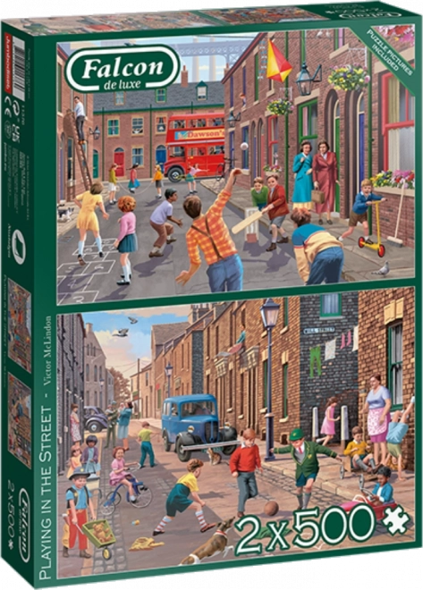 FALCON Puzzle Gadespil 2x500 brikker