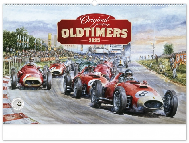 NOTIQUE Vægkalender Oldtimers – Václav Zapadlík 2025, 64 x 42 cm