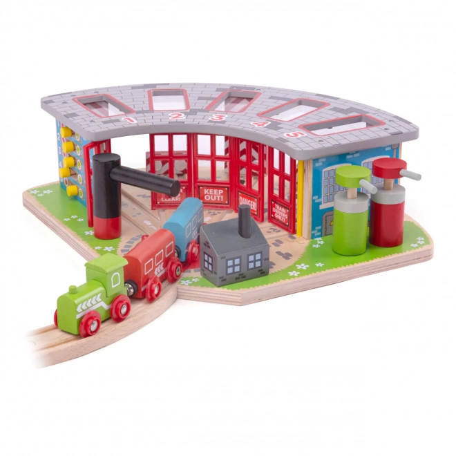 Bigjigs Rail Eksklusivt depot til 5 tog