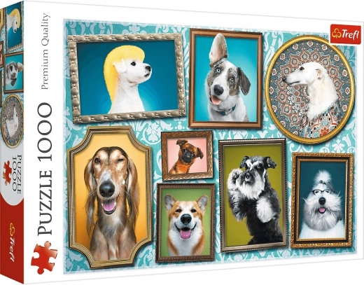 Puslespil 1000 brikker – glade hunde, hundegalleri