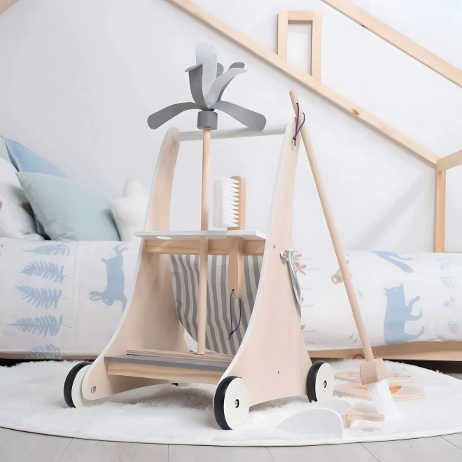 Beige rengøringsvogn i træ ECOTOYS