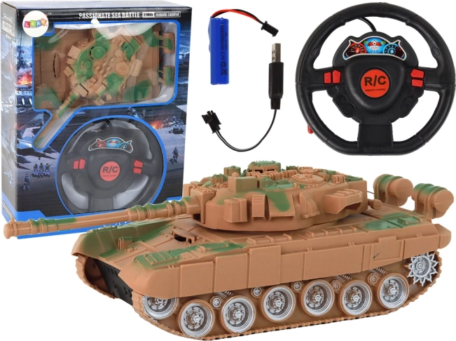 Fjernstyret tank med lys- og lydeffekter