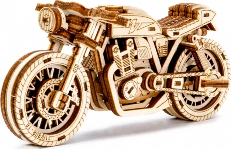 Træ 3D-puslespil motorcykel Café Racer – WOODEN CITY (85 dele)