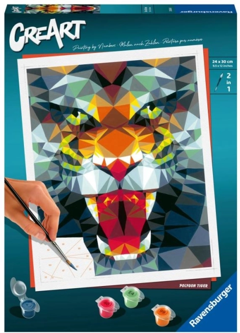 CreArt polygonal tiger – mal efter tal