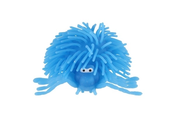 Antistress edderkop bold silikone 10 cm med lys 6 farver i pose 16 stk i boks