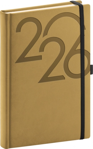 Daglig kalender 2026 Guld 15x21 cm