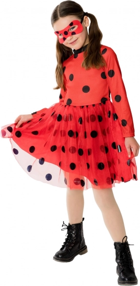 Børnekjole Mariehøne med tutu-nederdel og hårbøjle (5–8 år)