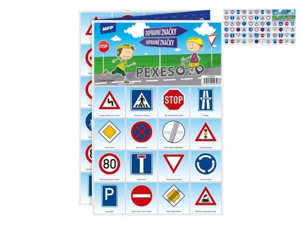 Pexeso papir Dopravsskilte selskabsspil 32 billedpar 21x30cm