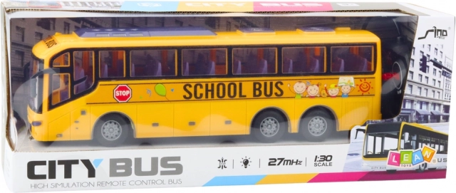 Racer gul skolebus RC 1:30 med fjernstyring