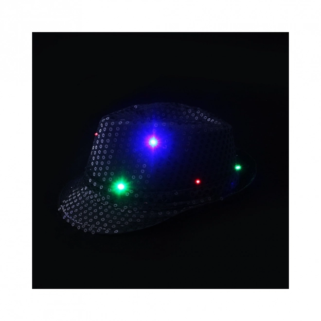 Diskohat sort med LED-lys til voksne