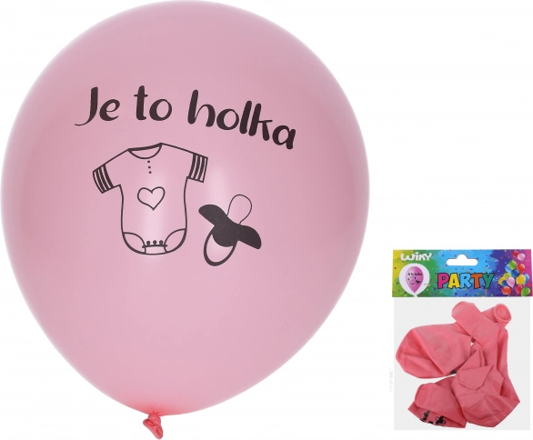 Oppustelige balloner 30 cm – sæt med 5 stk, Det er en pige