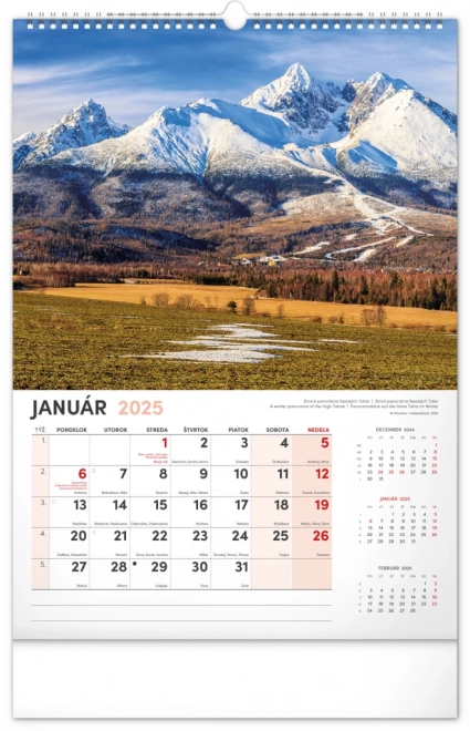 Vægkalender Vores Slovakiet 2025, 33 × 46 cm