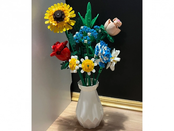 Teknisk byggesæt Engblomster med vase 618 stykker