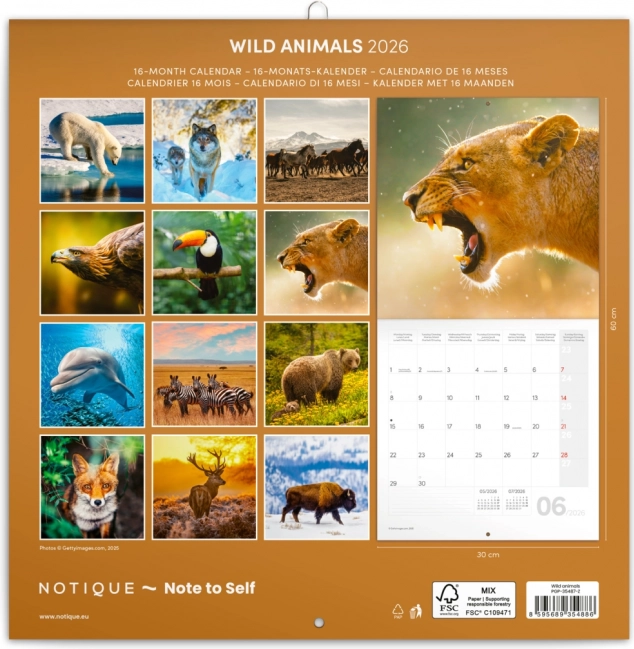 Notatkalender Vilde dyr 2026