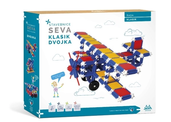 Byggesæt SEVA KLASIK Dvojka plast 366 stk i æske 36x33,5x5cm