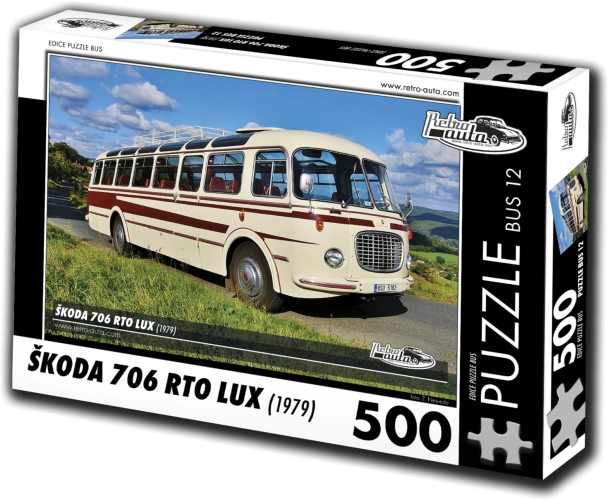 Puslespil Retro-biler: Škoda 706 RTO LUX – bus, 500 brikker