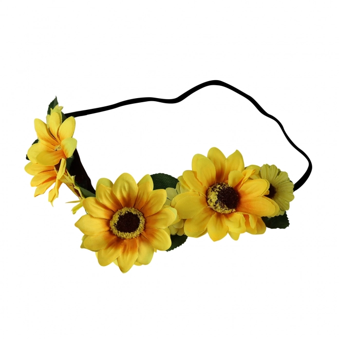 Pandebånd blomst gul 3 store blomster