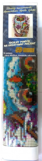 Diamantmaleri vis ugle 30x40 cm