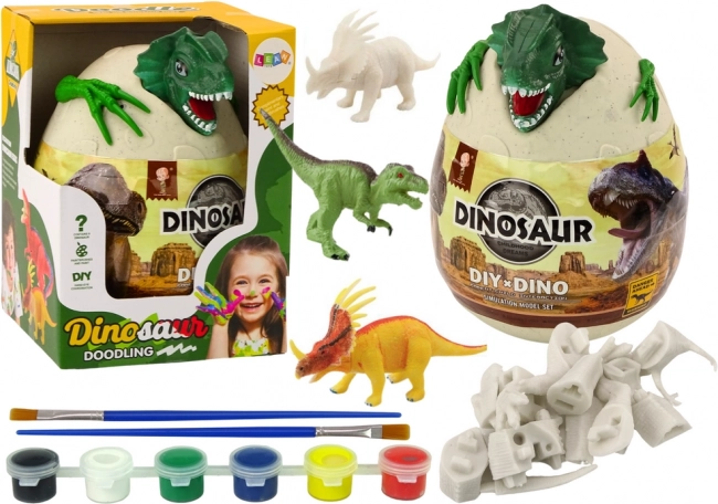 Malbar æg med dinosaurer grøn