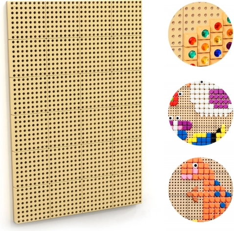 Masterkidz vægmonteret kreativ STEM-tavle med monteringspanel 120 × 80 cm