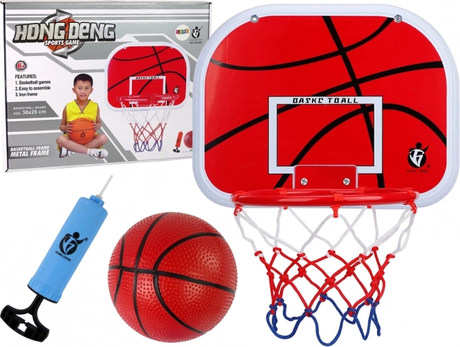 Basketsæt med tavle, ring og bold