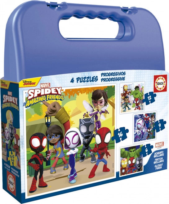 Puslespil i kuffert Spidey og hans fantastiske venner 4-i-1