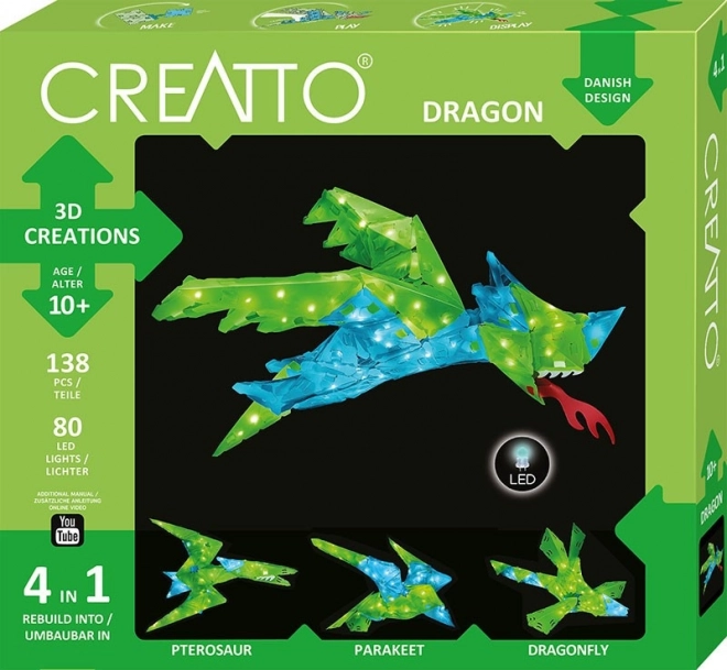 Kreativt lysende sæt Drage Creatto