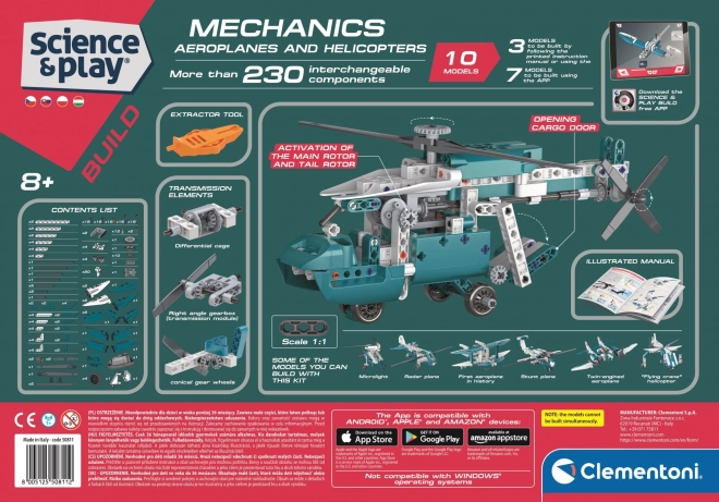 CLEMENTONI Science&Play Mechanik Laboratorium Fly og Helikoptere 10i1