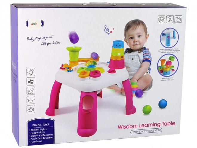 Interaktivt lærende bord med boldsortering Slide Pink