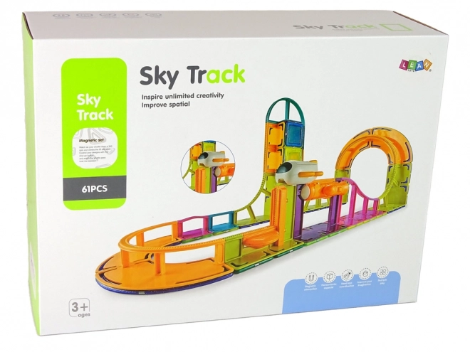 Byggemagnetiske klodser Sky Track 61 stykker