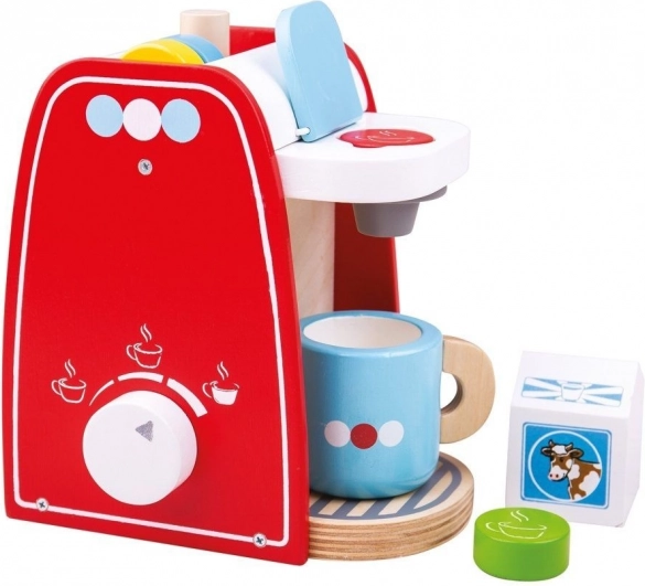 Træ-kaffemaskine BIGJIGS TOYS – rød