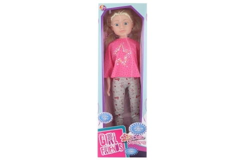 Gående blond dukke 80 cm