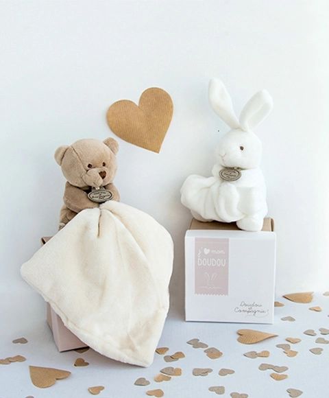 Doudou gaveæske - bamse med krammedyr 10 cm