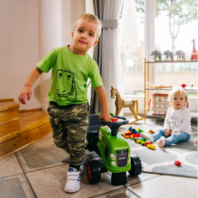 Ride-on traktor Claas grøn med rat og trailer