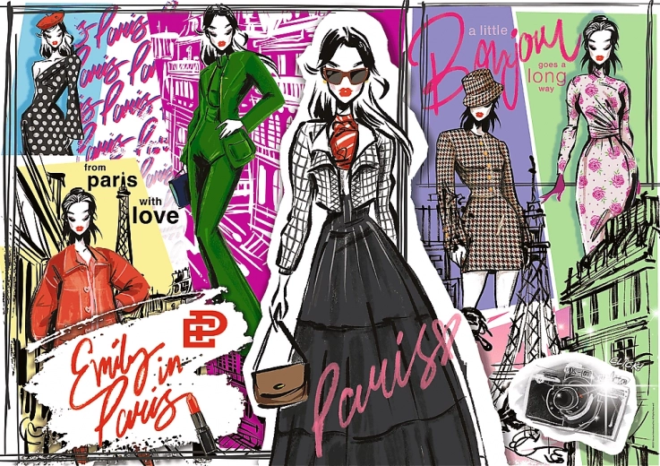 Puzzle Emily in Paris: modeinspiration 1000 brikker